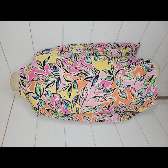 NWOT Boutique GeeGee white with multicolored print blouse. Balloon sleeves! 80s - Picture 2 of 4